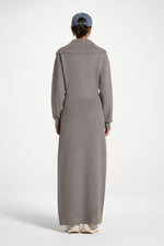 Quarter Zip Knit Maxi Dress - Heather Grey