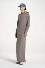 Quarter Zip Knit Maxi Dress - Heather Grey