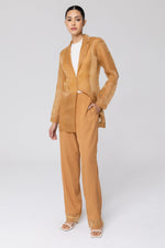 Rayan Organza Trim Trousers - Brown Sugar