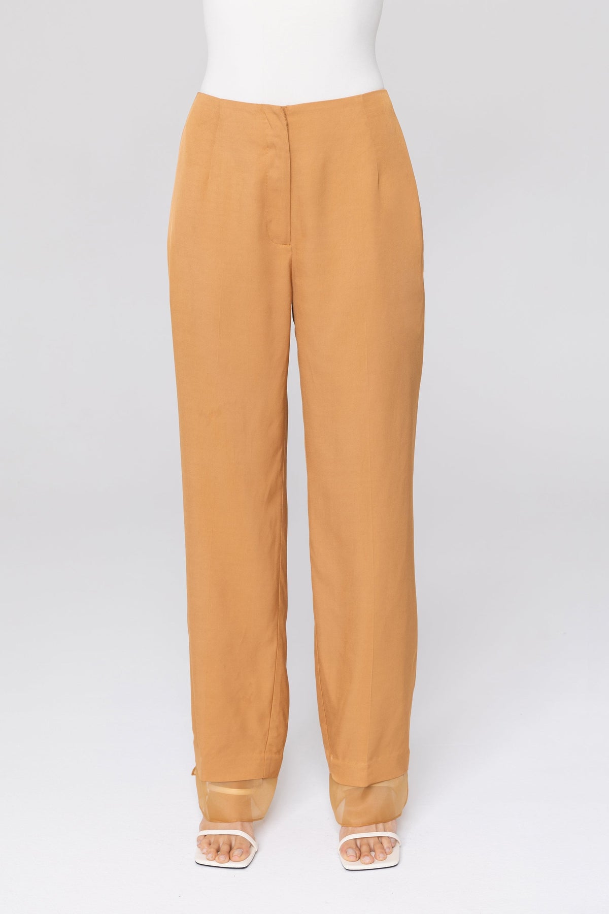 Rayan Organza Trim Trousers - Brown Sugar