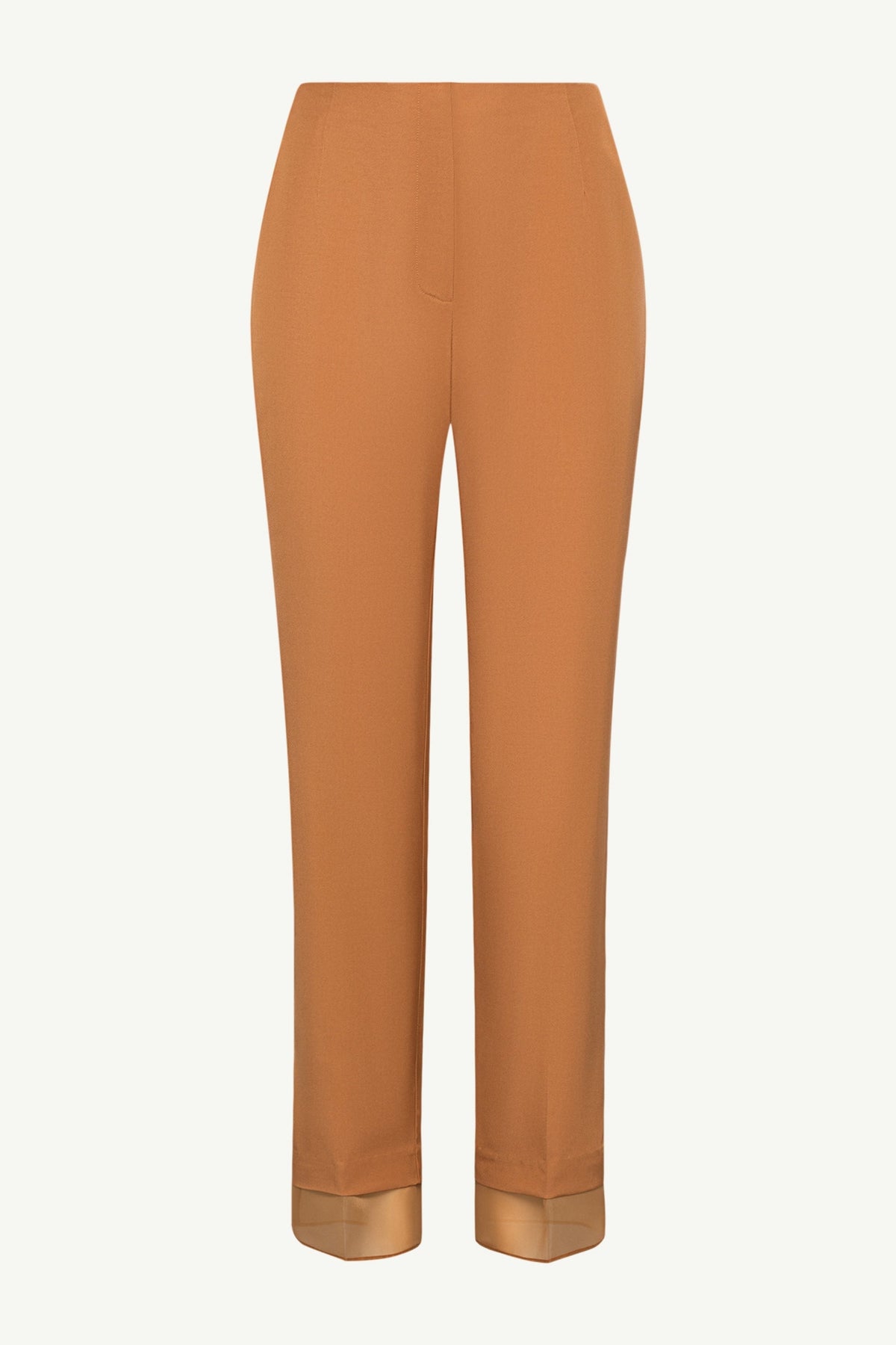 Rayan Organza Trim Trousers - Brown Sugar