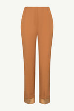 Rayan Organza Trim Trousers - Brown Sugar