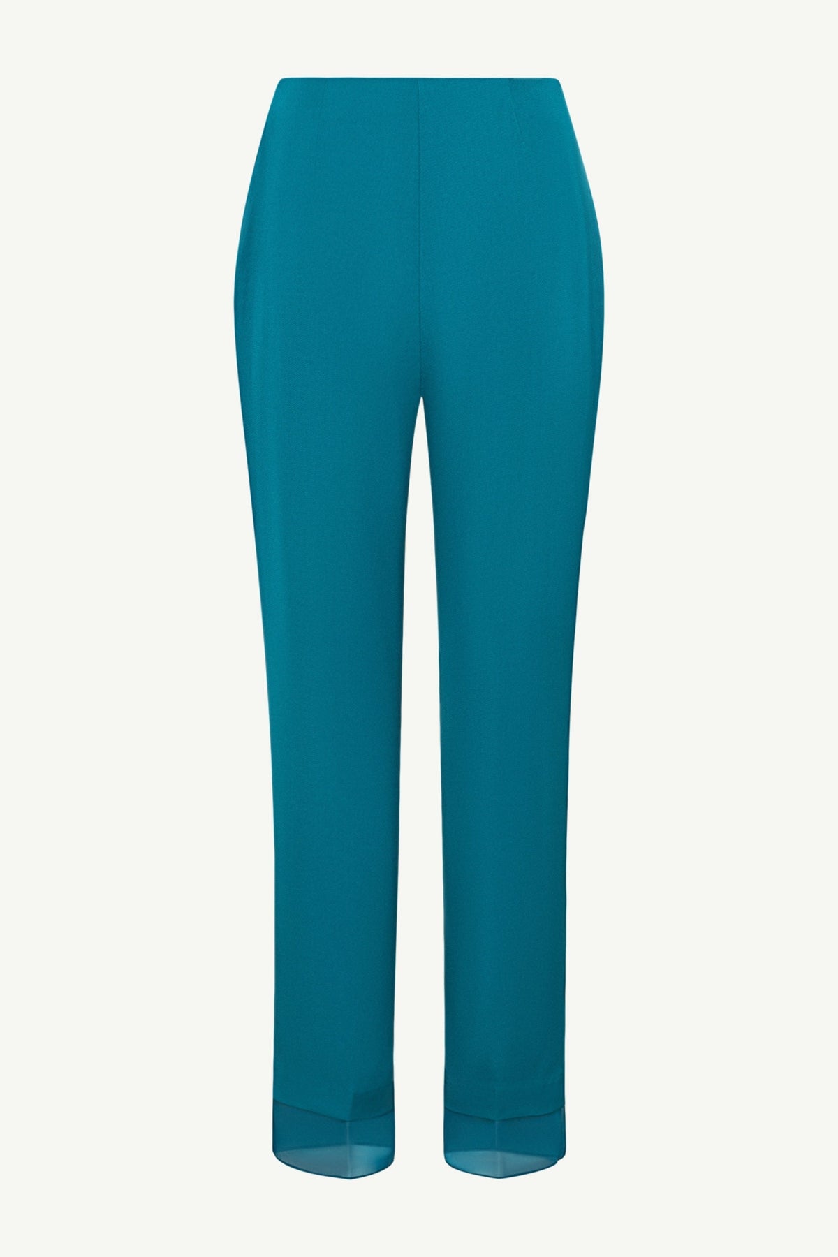 Rayan Organza Trim Trousers - Deep Lagoon