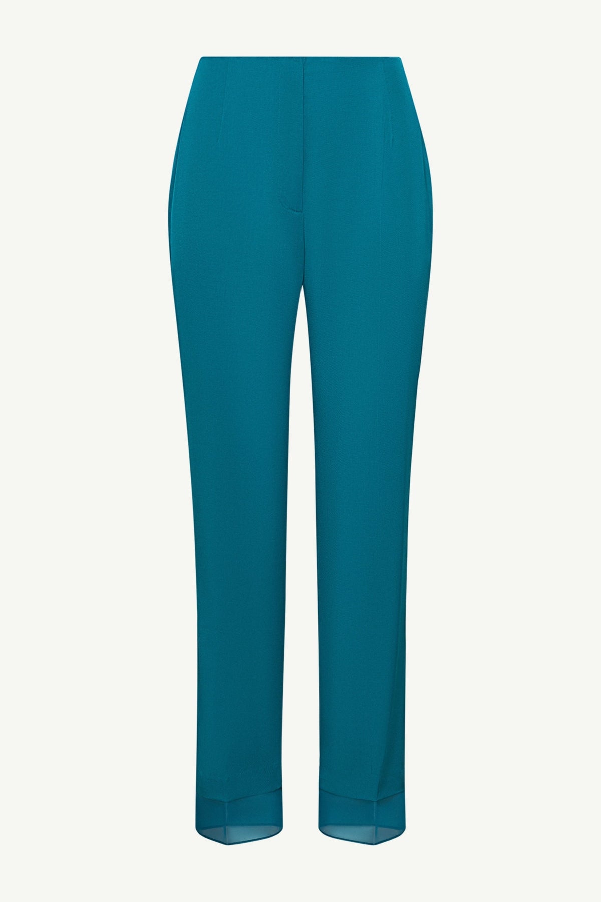 Rayan Organza Trim Trousers - Deep Lagoon