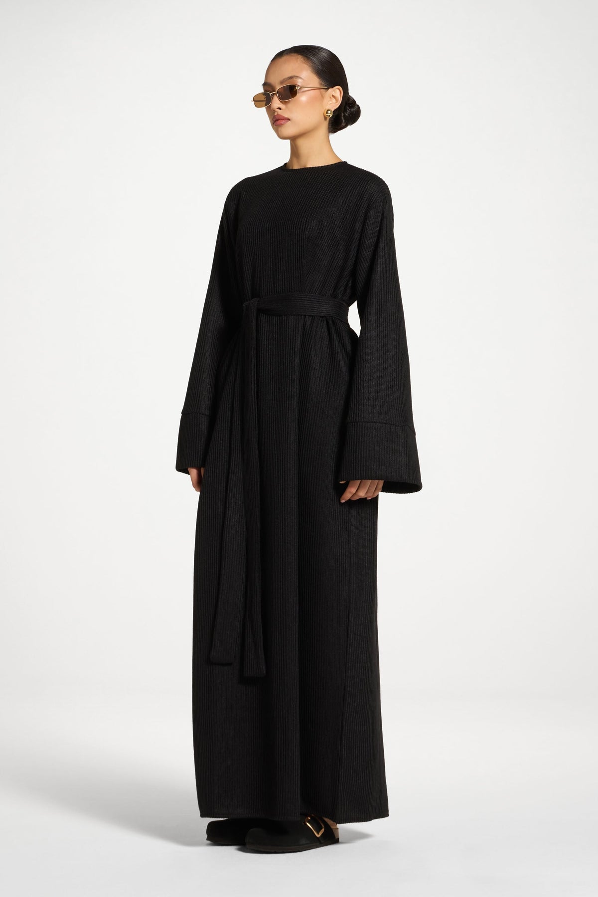 Relaxed Knit Maxi Dress - Black