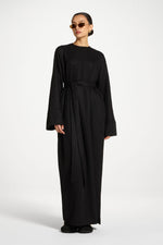 Relaxed Knit Maxi Dress - Black