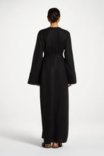 Relaxed Knit Maxi Dress - Black