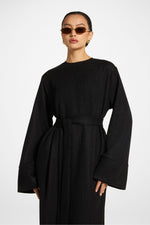 Relaxed Knit Maxi Dress - Black