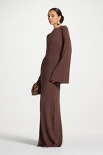 Ribbed Knit Maxi Dress - Qahwah