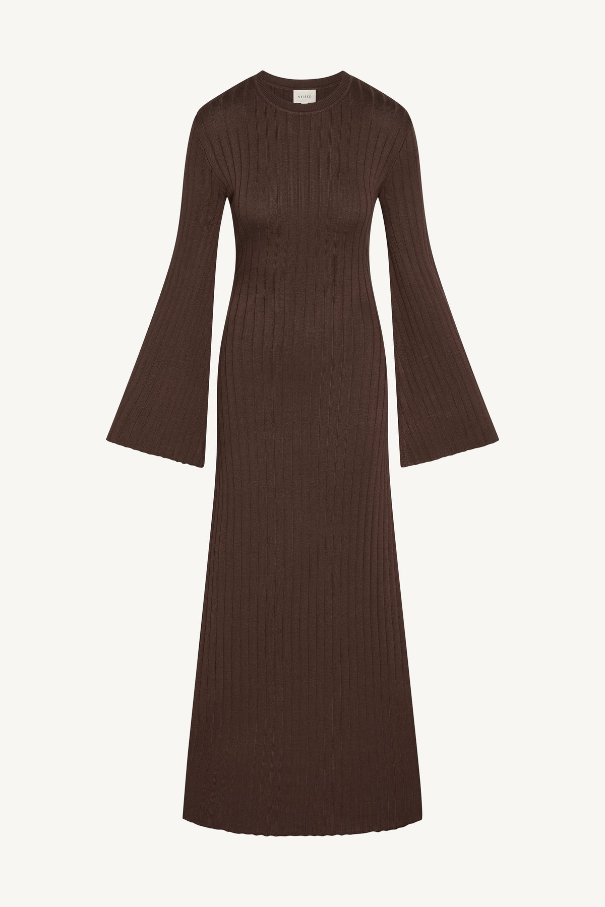 Ribbed Knit Maxi Dress - Qahwah