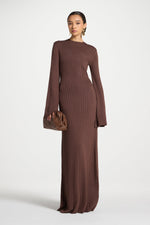 Ribbed Knit Maxi Dress - Qahwah