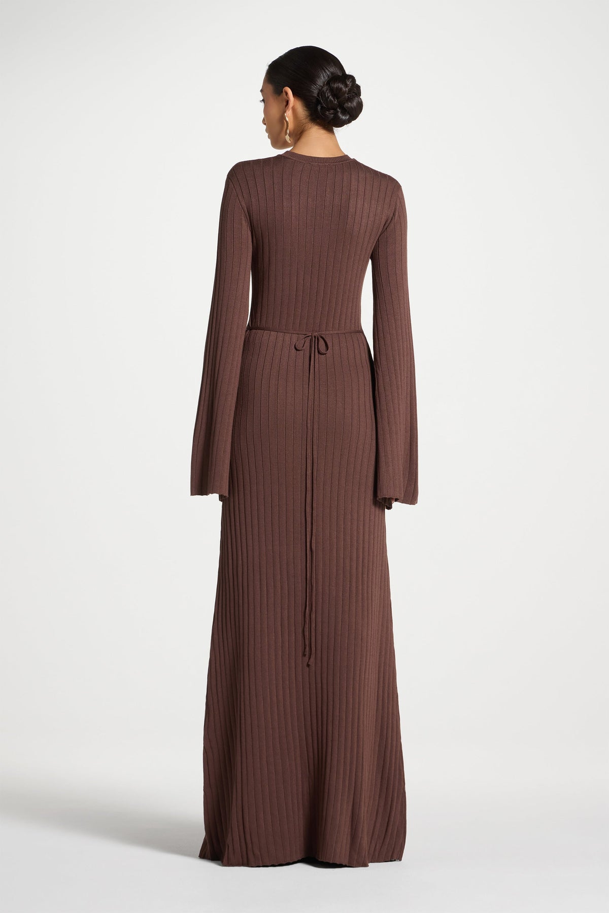 Ribbed Knit Maxi Dress - Qahwah