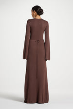 Ribbed Knit Maxi Dress - Qahwah
