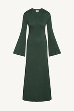 Ribbed Knit Maxi Dress - Retro Green