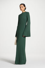 Ribbed Knit Maxi Dress - Retro Green