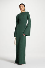 Ribbed Knit Maxi Dress - Retro Green