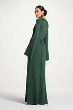 Ribbed Knit Maxi Dress - Retro Green