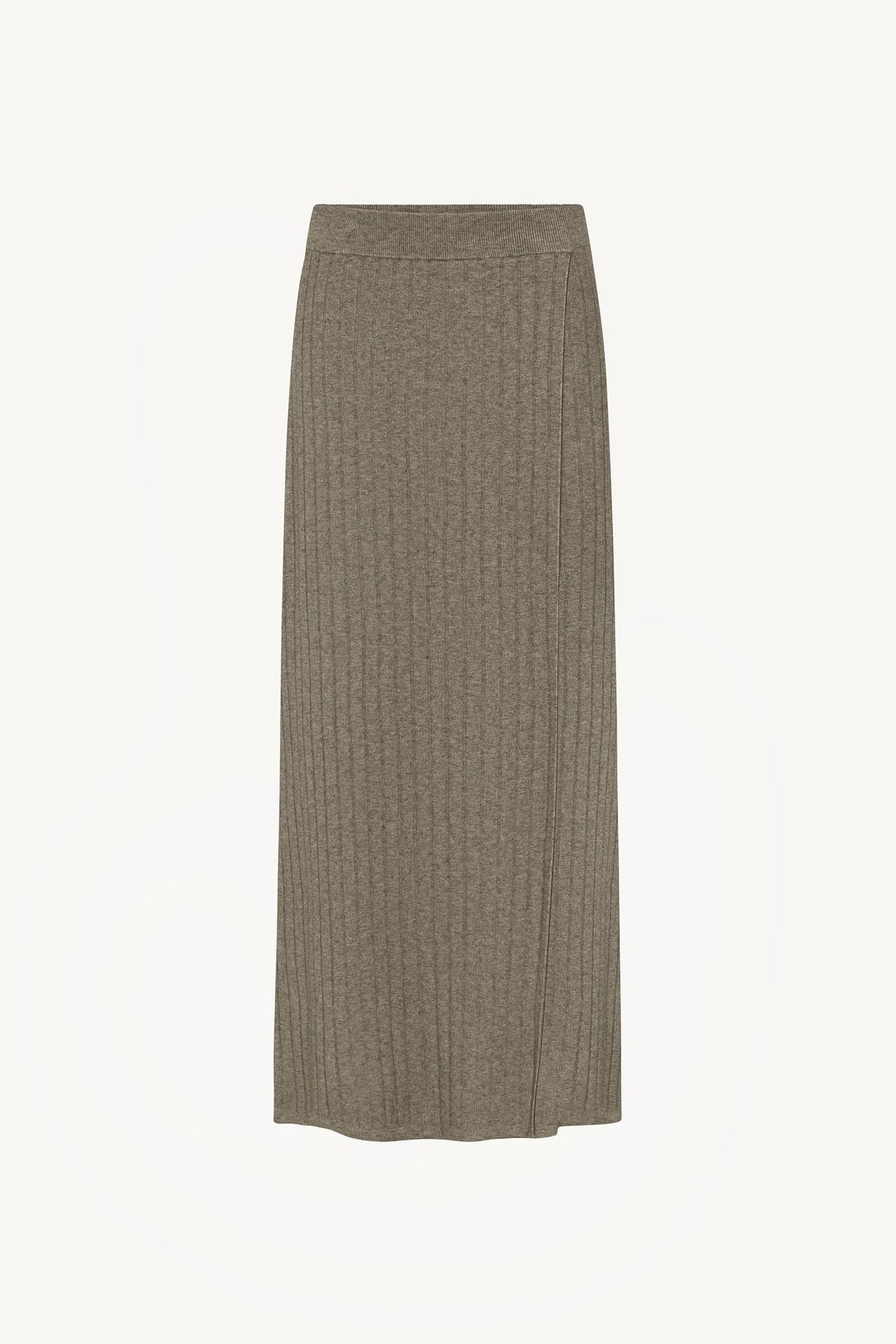 Ribbed Knit Wrap Skirt - Granite