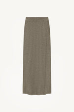 Ribbed Knit Wrap Skirt - Granite