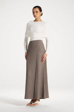 Ribbed Knit Wrap Skirt - Granite