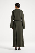 Ribbed Knit Wrap Skirt - Sage