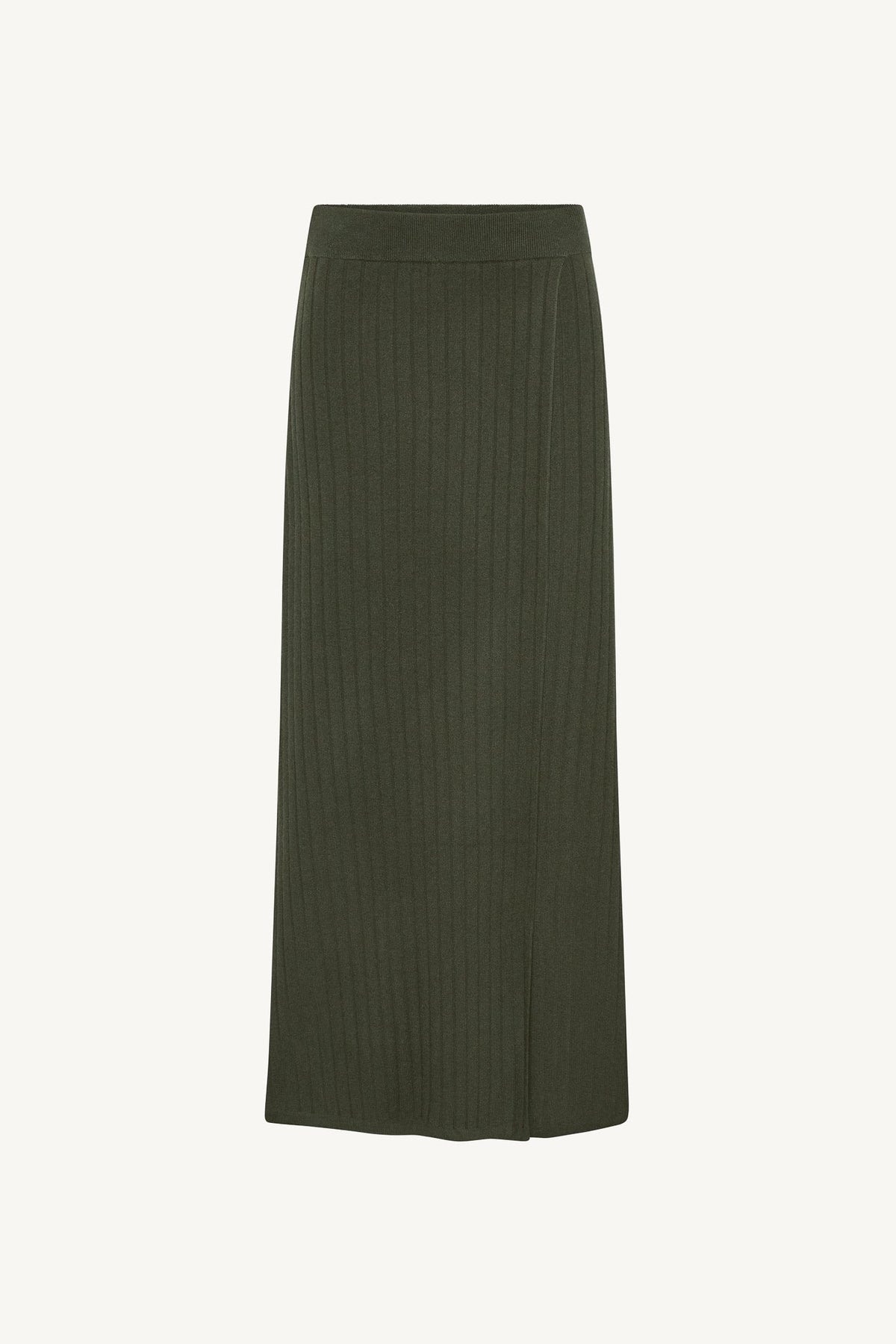 Ribbed Knit Wrap Skirt - Sage