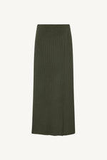 Ribbed Knit Wrap Skirt - Sage
