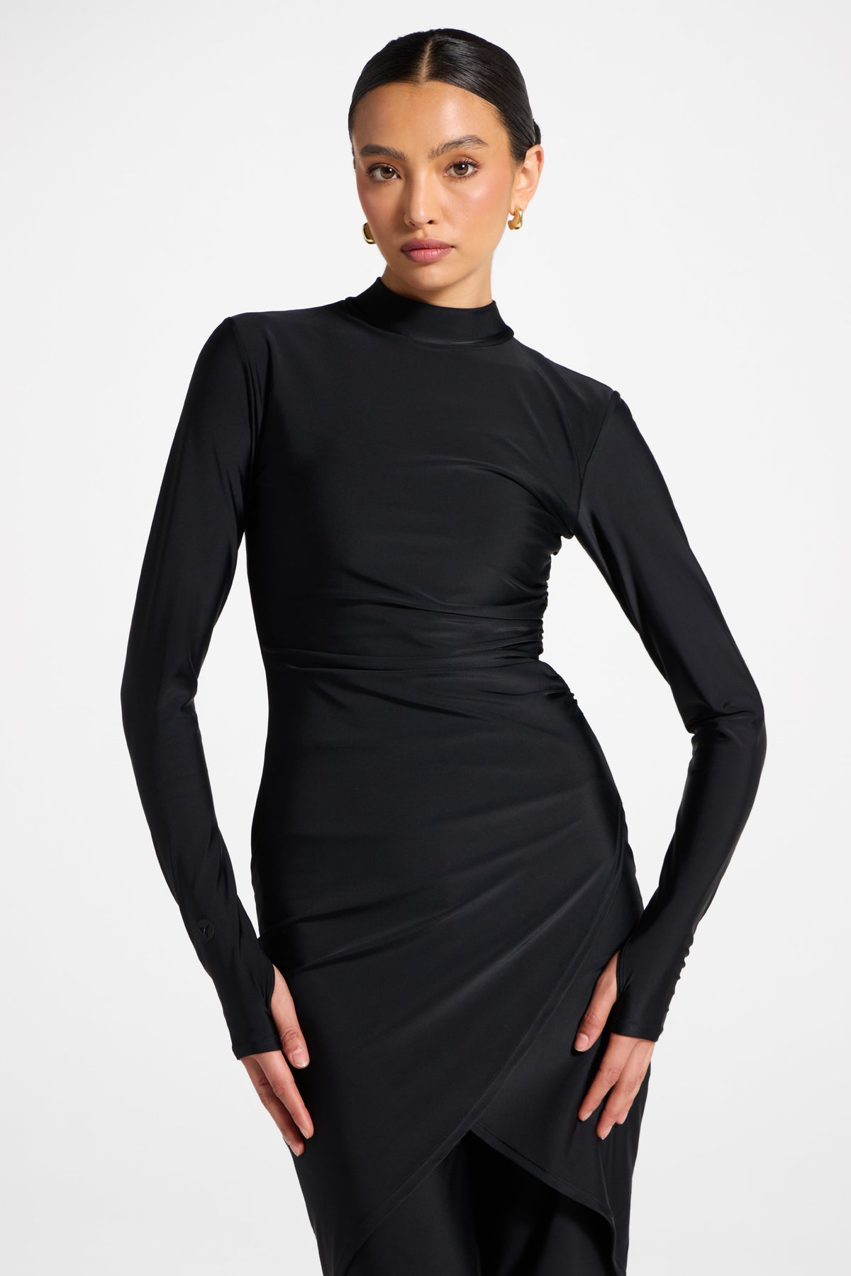 Rouched Swim Tunic - Black