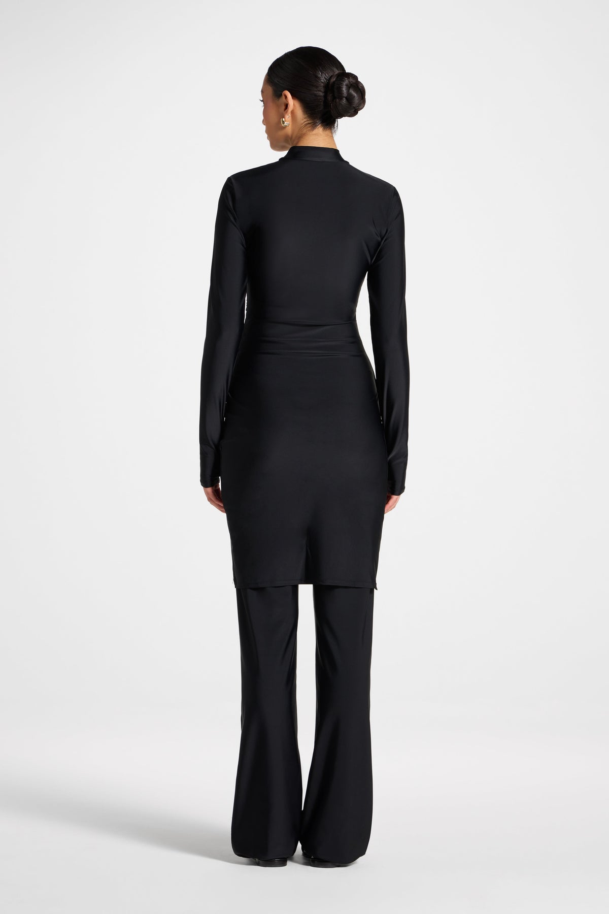 Rouched Swim Tunic - Black