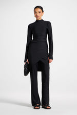Rouched Swim Tunic - Black