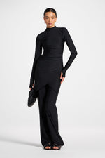 Rouched Swim Tunic - Black