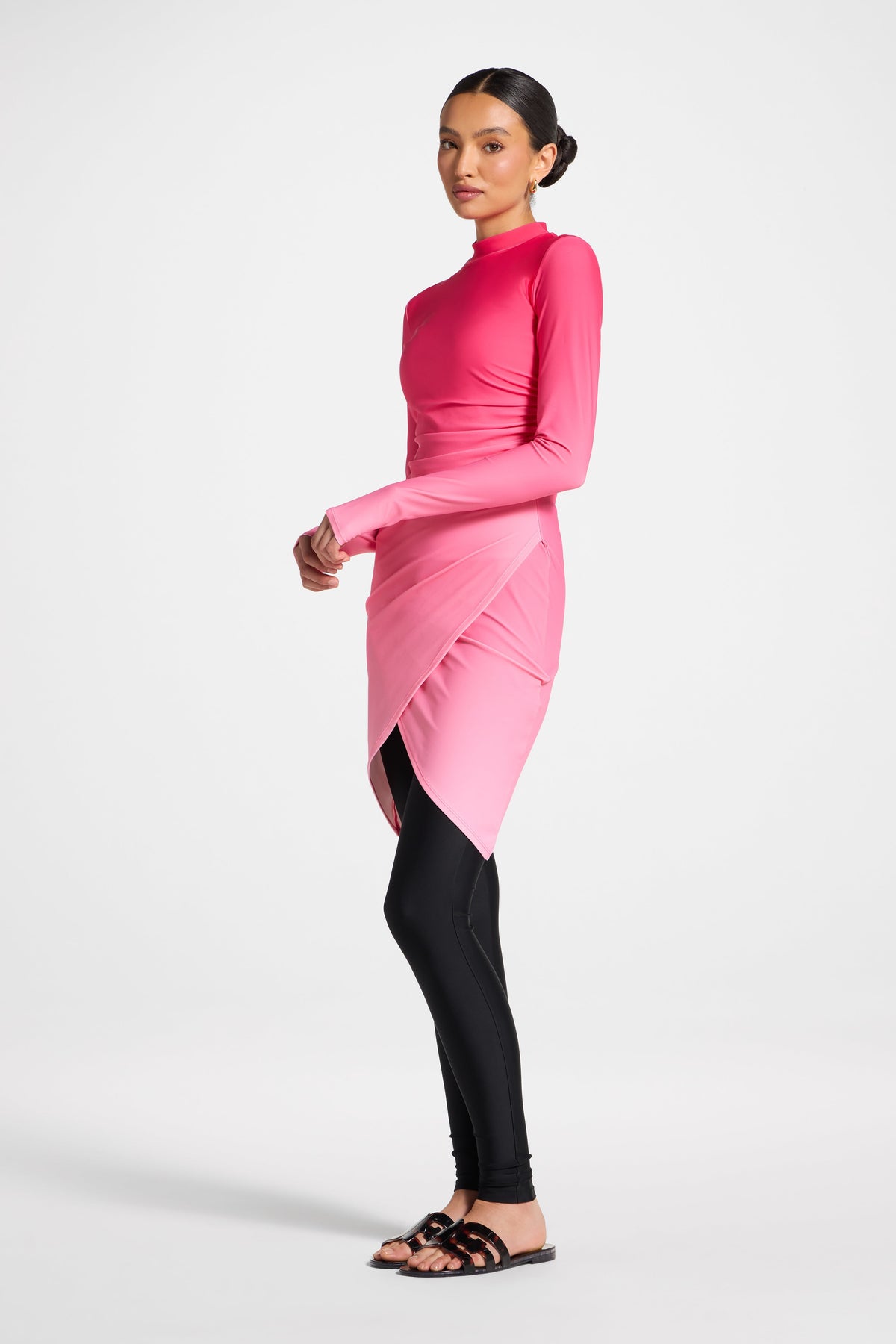 Rouched Swim Tunic - Coral Ombre