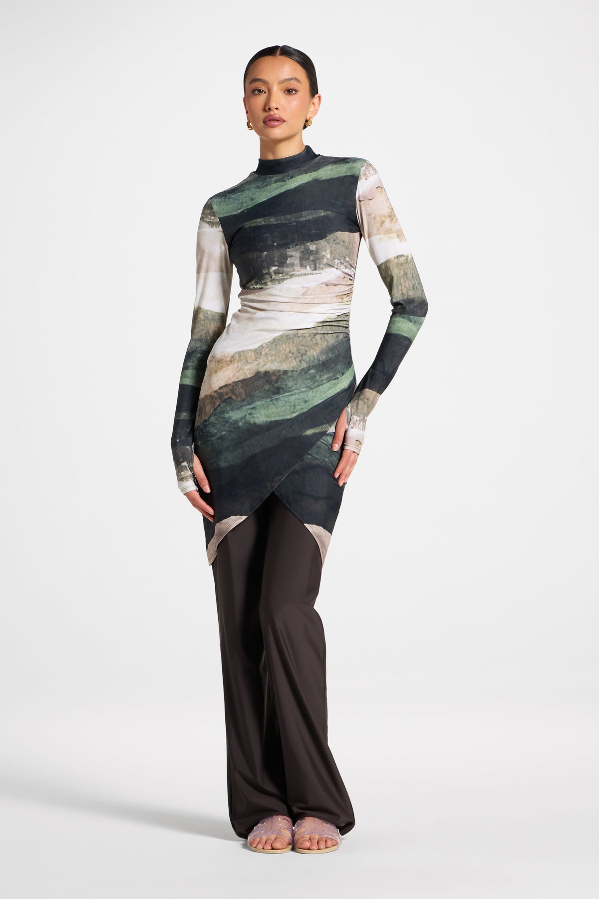 Rouched Swim Tunic - Dune Sands
