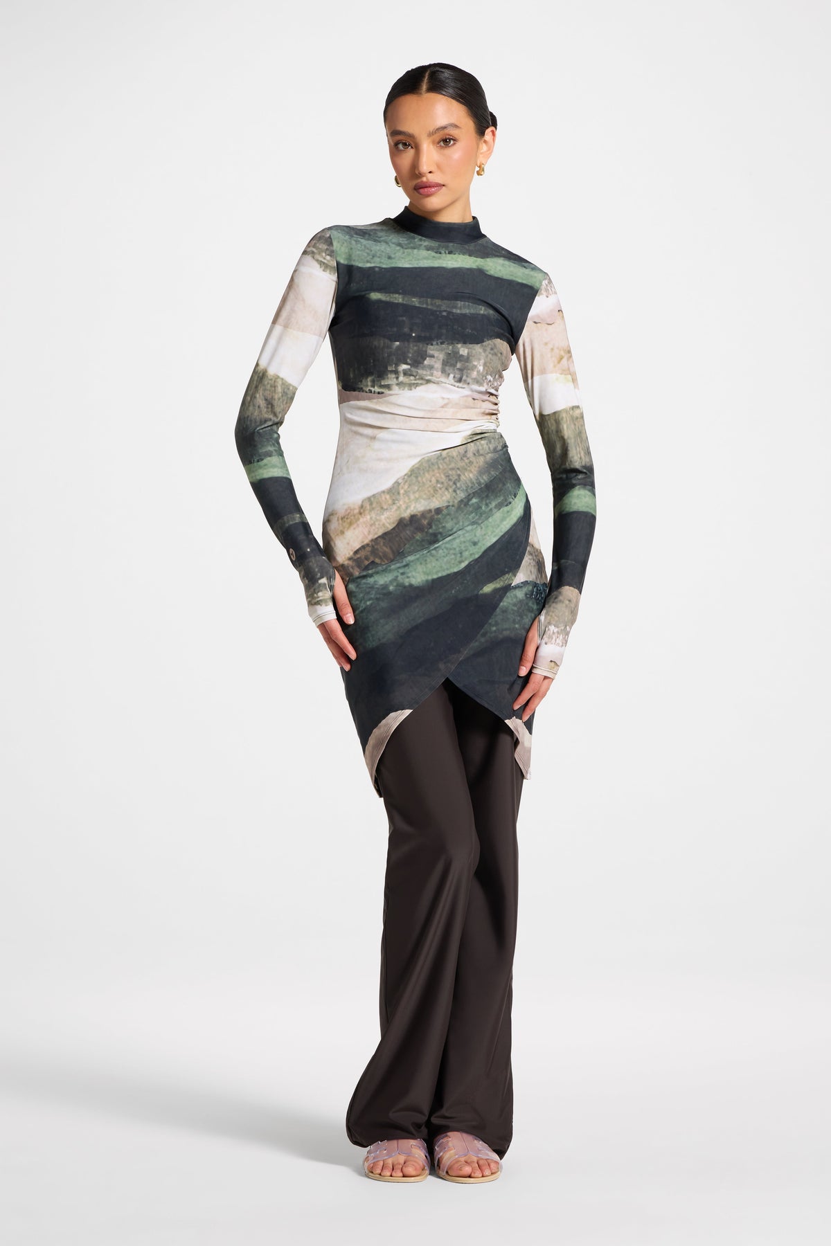 Rouched Swim Tunic - Dune Sands