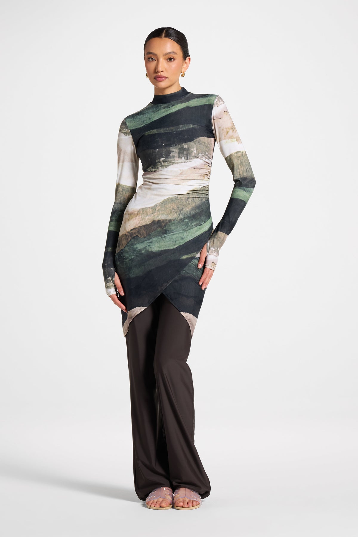 Rouched Swim Tunic - Dune Sands