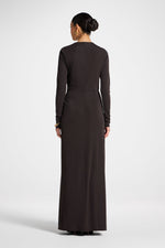 Rouched Wrap Maxi Dress - Chocolate Torte