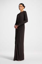 Rouched Wrap Maxi Dress - Chocolate Torte
