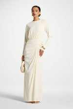 Rouched Wrap Maxi Dress - Ivory