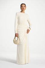 Rouched Wrap Maxi Dress - Ivory