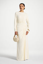 Rouched Wrap Maxi Dress - Ivory