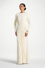 Rouched Wrap Maxi Dress - Ivory