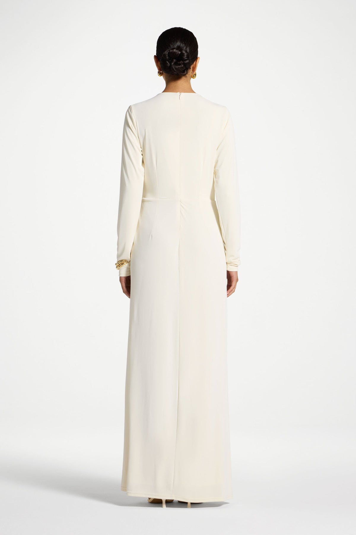 Rouched Wrap Maxi Dress - Ivory
