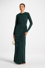 Rouched Wrap Maxi Dress - Scarab