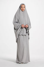 Ruffle Jersey Prayer Set - Heather Grey