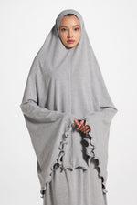 Ruffle Jersey Prayer Set - Heather Grey