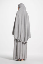 Ruffle Jersey Prayer Set - Heather Grey