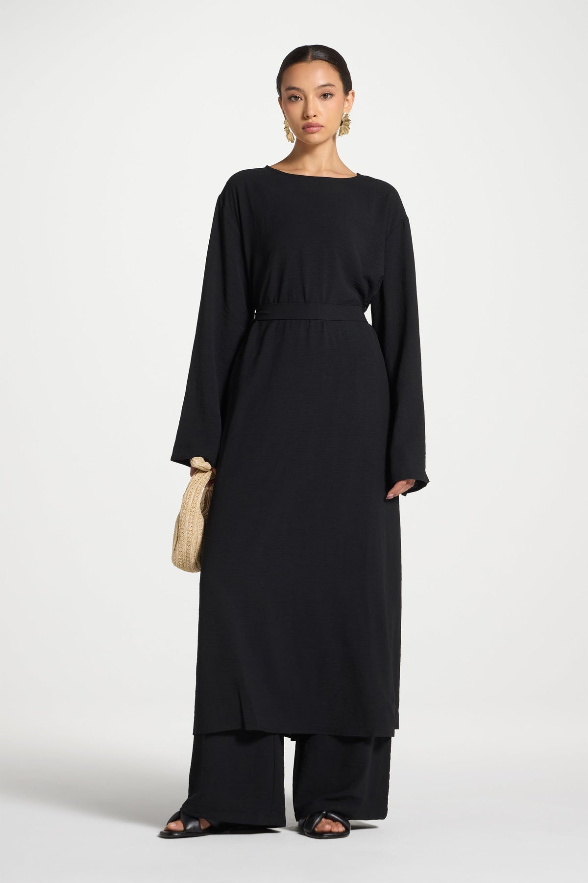 Safina Side Slit Tunic - Black