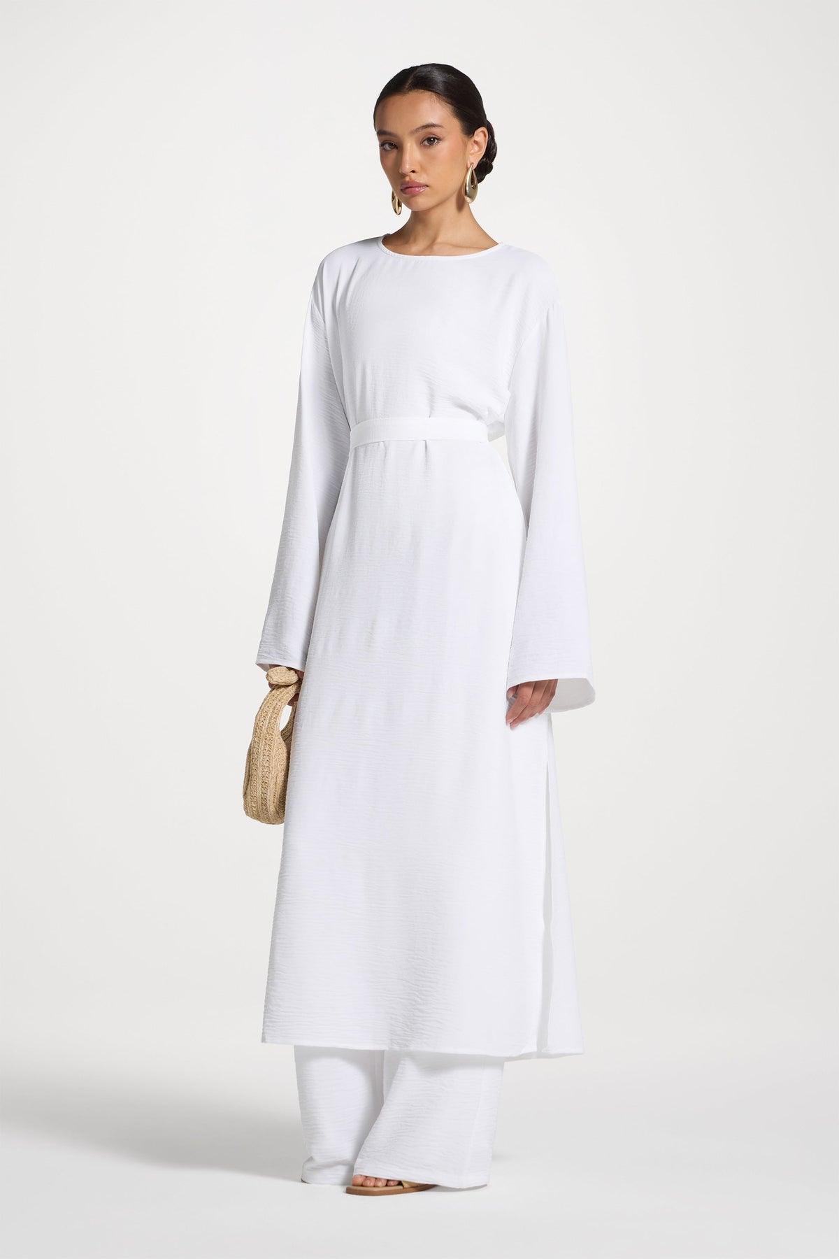 Safina Side Slit Tunic - White
