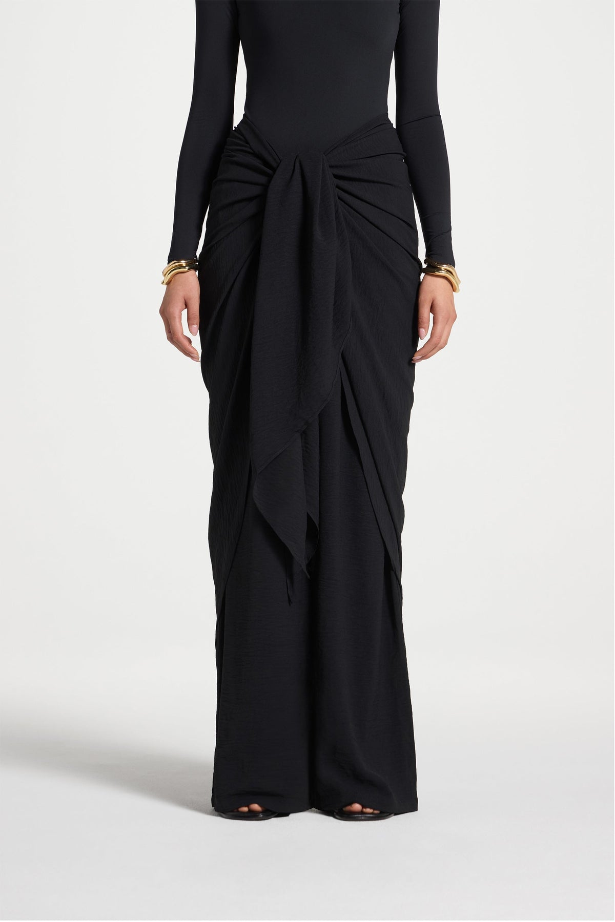 Safina Wrap Sarong & Pants Set - Black