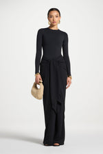 Safina Wrap Sarong & Pants Set - Black